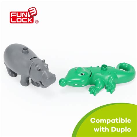 Funlock Figurines Hippo Et Crocodile Jouets Pour Enfants De Plus De
