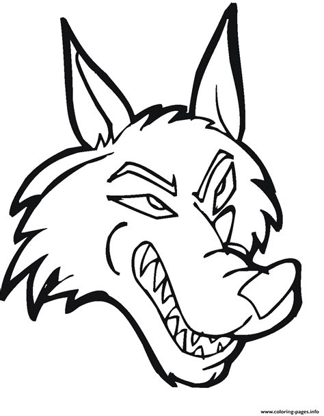 wolf head  coloring pages printable
