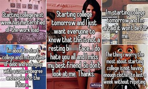 college freshmen on whisper reveal their hopes and fears for the coming semester daily mail online