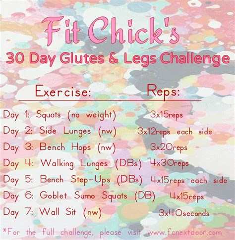 30 day glutes legs challenge fit chick nextdoor