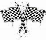 Checkered Flag Stencil sketch template
