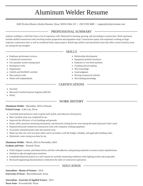 welder resume sample good resume examples