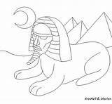 Esfinge Sphinx Sfinge Colorare Disegno Coloriage Colorier Pintar Coloritou Acolore sketch template