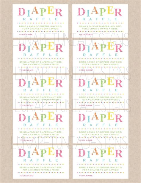diaper raffle ticket template addictionary