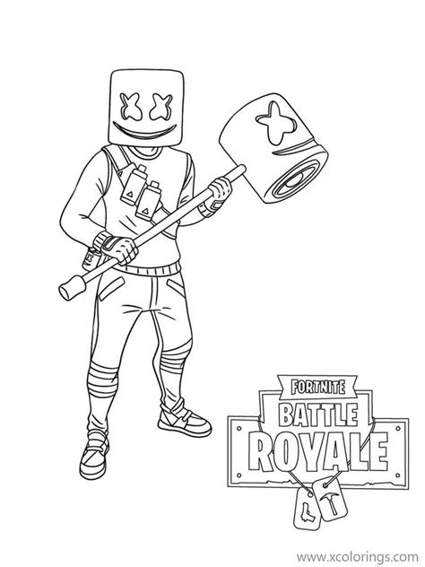 fortnite skin coloring pages marshmello xcoloringscom