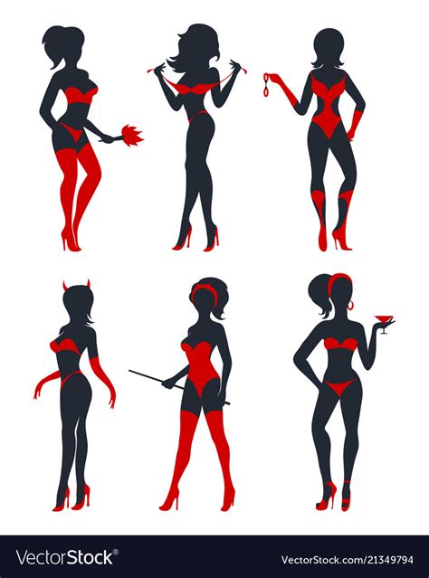 sexy woman silhouettes set royalty free vector image