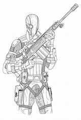 Coloring Deathstroke Suicide Deadshot Arkham sketch template