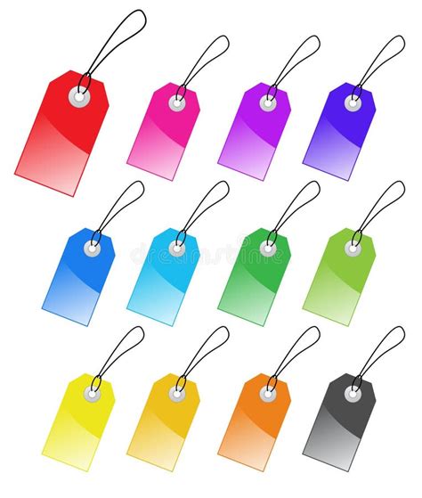set  colored tags stock vector illustration  objects