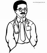 Doctor Coloring Pages Doctors Printable Color Labor Hospital Jobs Kids People Colouring Activities Drawing Family Sheets Print Profession Do Clipart sketch template