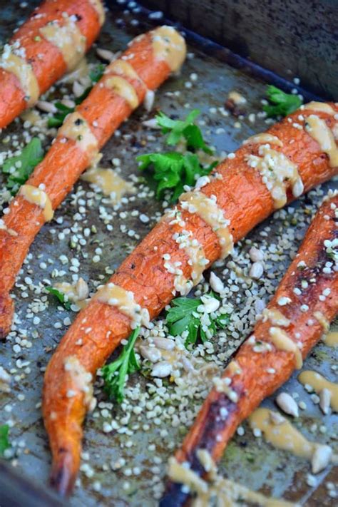 roasted carrots with tahini vegan gluten free mindbodygreen