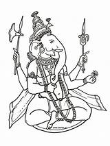 Coloring Ganesha Pages Gods Drawing Drawings Hindu Sketch India Ganesh Hinduism Choose Board sketch template