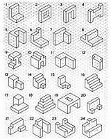 Orthographic Projection Exercises Drawing Practice Isometric Drawings sketch template