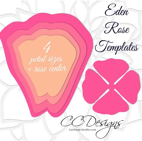 giant paper rose templates easy printable  rose template