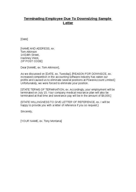 employment termination letter  printable documents letter