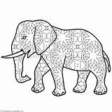 Elephant Coloring Pages Mandala Baby Getdrawings Getcolorings sketch template