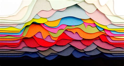 colourful layered paper sculptures  french artist  designer maud vantours