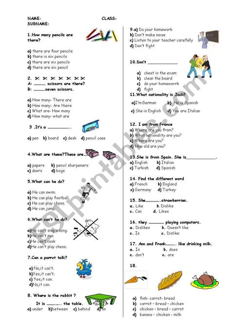 quiz  kids esl worksheet  askimumut