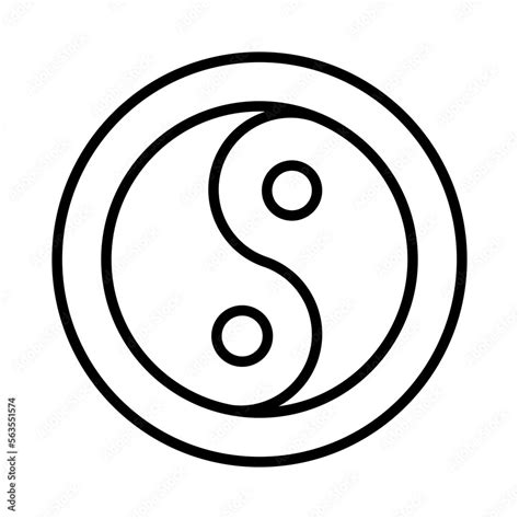 vetor de yin and yang isolated silhouette solid line icon with yin and