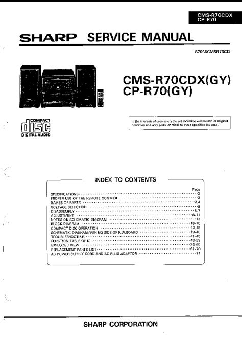 sharp cms rcdx cp  service manual  schematics eeprom repair info  electronics