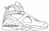 Coloring Pages Shoes Jordan Nike Shoe Lebron Printable Air Drawing Nba Sketch Sports Curry Stephen Converse Color Basketball Force Logo sketch template