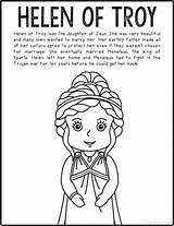 Greek Coloring Helen Troy Mythology Craft Informational Text Poster sketch template