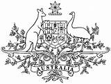Australia Coloring Pages Arms Coat Australian Symbols Commonwealth Outline Emblems Sketch sketch template