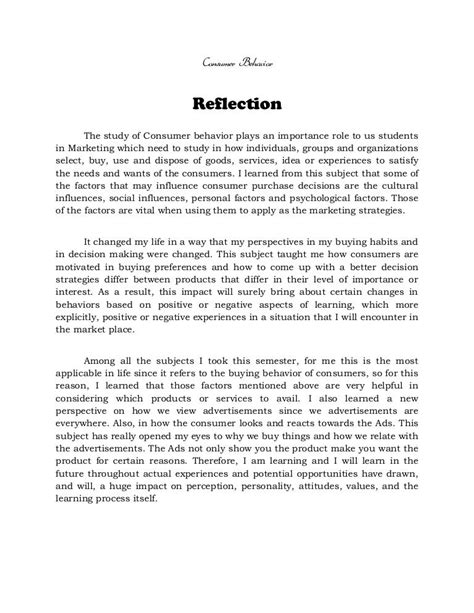 reflection paper   personal reaction   composition