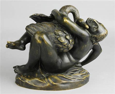 Sold Price Bronze Leda And The Swan After Jean Jacques