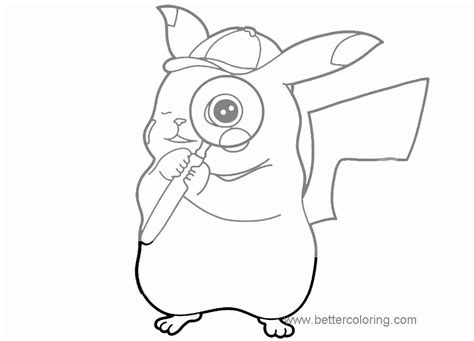 detective pikachu coloring pages