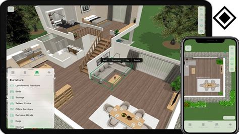 planner  interior isometric design draw    house models  mobile tablet  pc