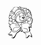 Bear Christmas Coloring Pages Coloringpages1001 Teddy sketch template