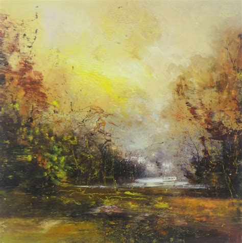 claire wiltsher absorbed  yellow cm  cm oil  canvas  abstracto foto magia