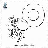 Coloring Letter Alphabet Pages Abc Octopus sketch template