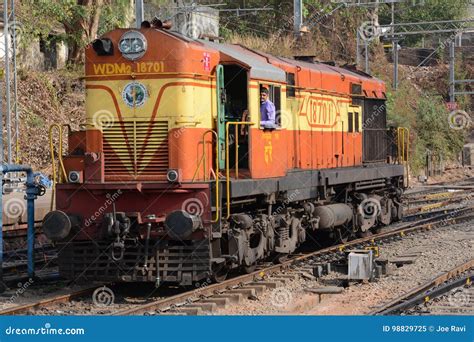 indian railways diesel locomotive editorial image image  loco track