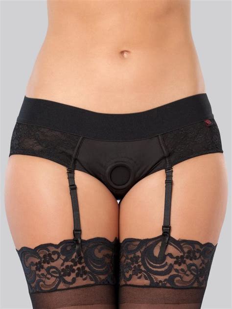 Lovehoney Unisex Crotchless Open Back Lace Harness Briefs