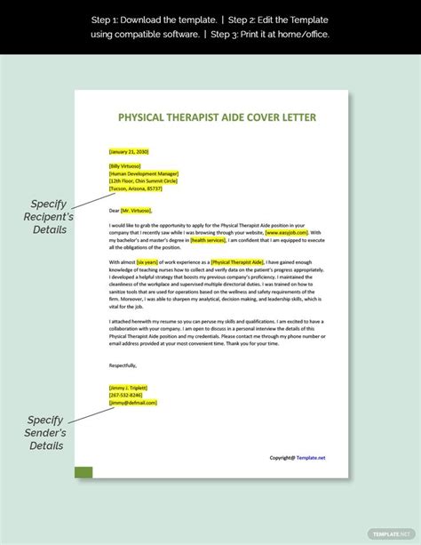 physical therapist aide cover letter template   google docs