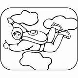 Coloring Pages Skydiving Diving Sky Thumbs Getcolorings sketch template
