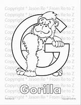Gorilla Coloring Abcs sketch template