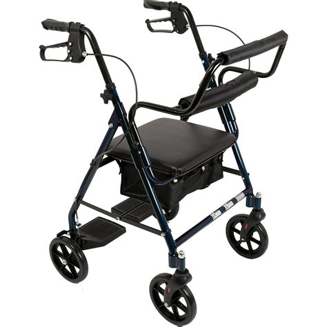 probasics transport rollator walker  seat  wheels folding walker  transport chair