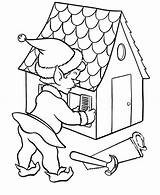 House Building Elf Christmas Coloring Pages Colorluna Colouring Print Size Color sketch template