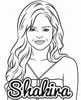 Coloring Shakira Printable Singers Pop Star Topcoloringpages Print sketch template
