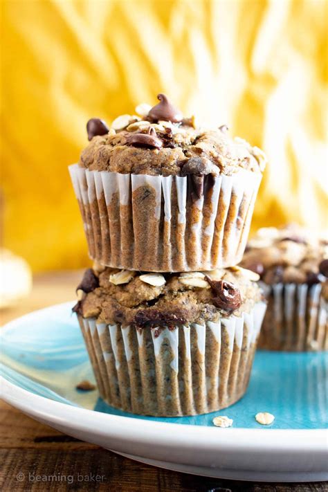 banana oatmeal chocolate chip muffins v gf a healthy 1