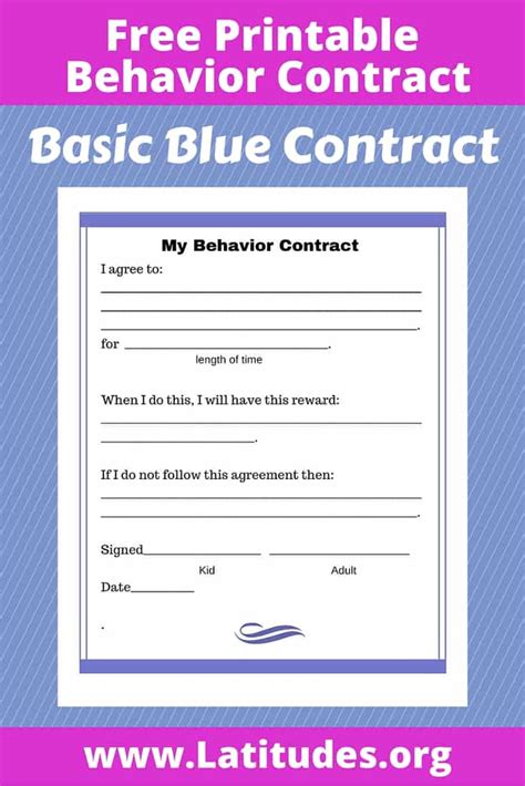 printable behavior contracts charts printablebehaviorchartcom