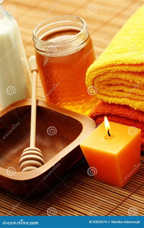 honey  milk spa stock photo image  cosmetic massaging