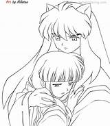 Inuyasha Kikyo Coloring Pages Anime Manga Deviantart Book Color Kids Drawing Lineart Drawings Printable Pngkey Line Sheets Cartoon Friends sketch template