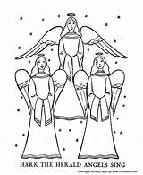 Coloring Christmas Bible Pages Religious Story Angels Sing Herald Kids Printables Children Angles Christian Clipart Printable Three Religion Hark Sheets sketch template