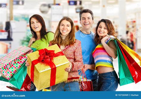 happy shopping people royalty  stock images image