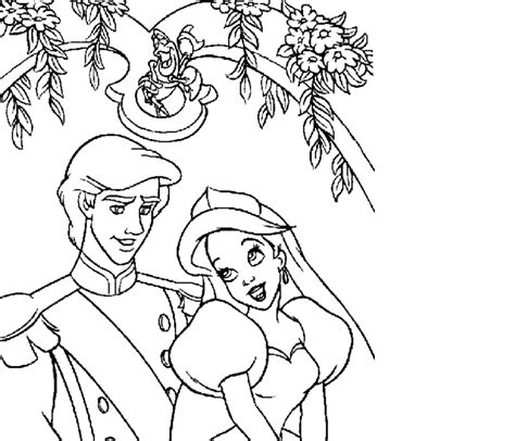ariel wedding coloring pages coloring pages