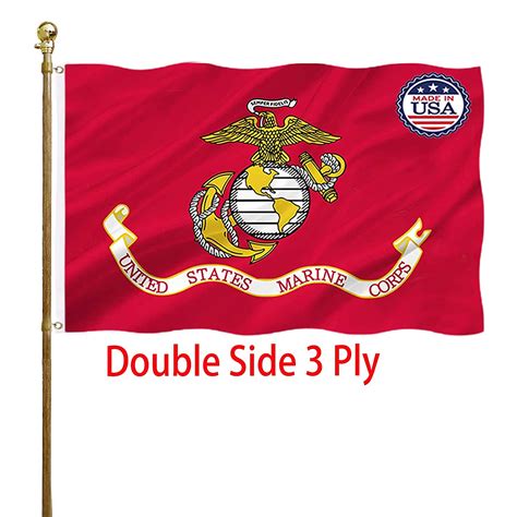 nandb us marine corps flag usmc flags 3x5 outdoor double sided 3 ply