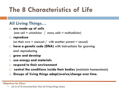 characteristics  living